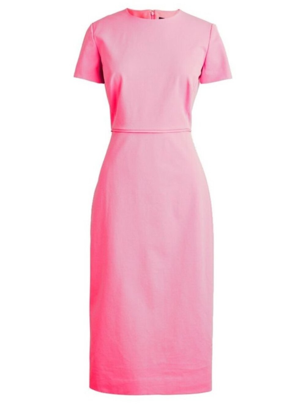 J. CREW | Short Sleeve Sheath Dress in Bi-Stretch Cotton | Pink | Size 6